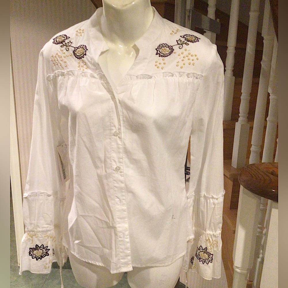NWT cotton boho long sleeve blouse